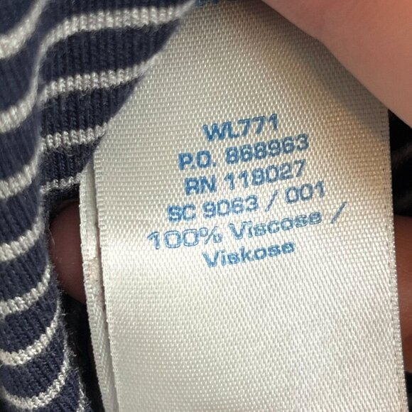 Boden Long Sleeve Super Soft Jersey Knit Top Blue White Stripe Size 12 - Picture 5 of 6